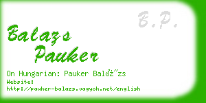 balazs pauker business card